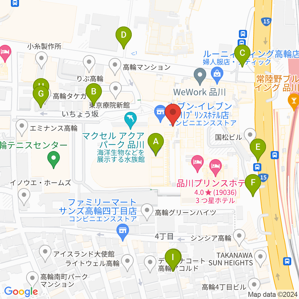 プリンスホール周辺の駐車場・コインパーキング一覧地図