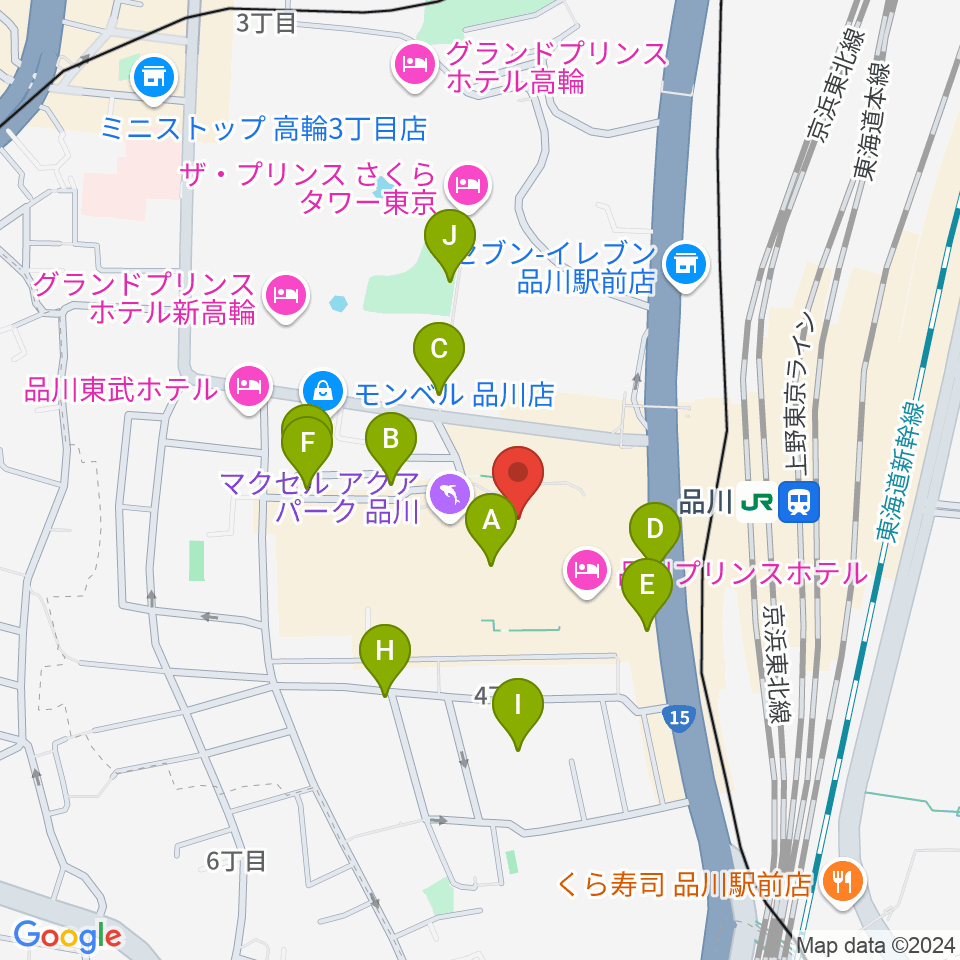 プリンスホール周辺の駐車場・コインパーキング一覧地図