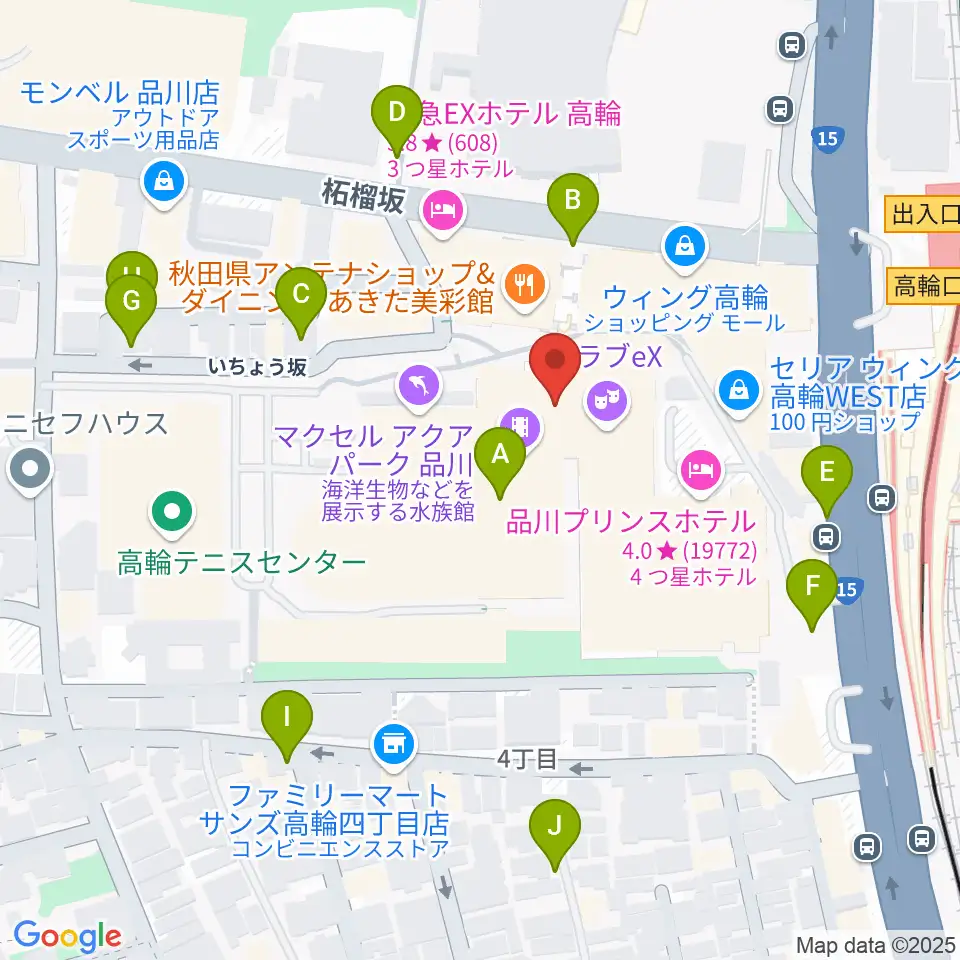 プリンスホール周辺の駐車場・コインパーキング一覧地図