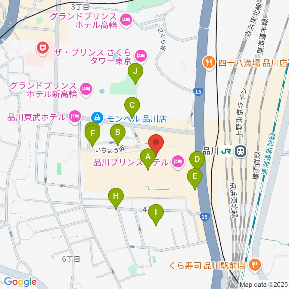 プリンスホール周辺の駐車場・コインパーキング一覧地図