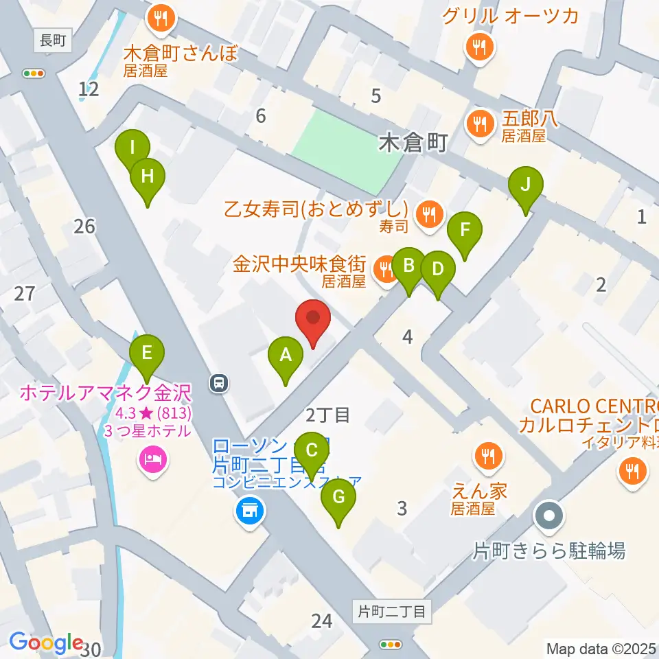 金沢ジェラスガイ周辺の駐車場・コインパーキング一覧地図