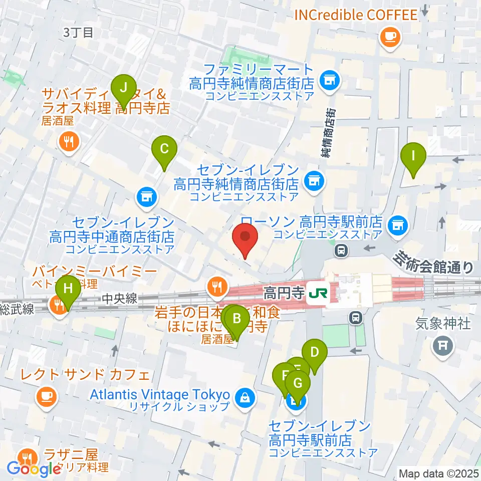 高円寺Club ROOTS!周辺の駐車場・コインパーキング一覧地図