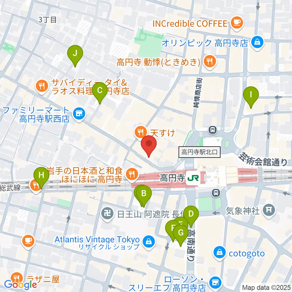 高円寺Club ROOTS!周辺の駐車場・コインパーキング一覧地図