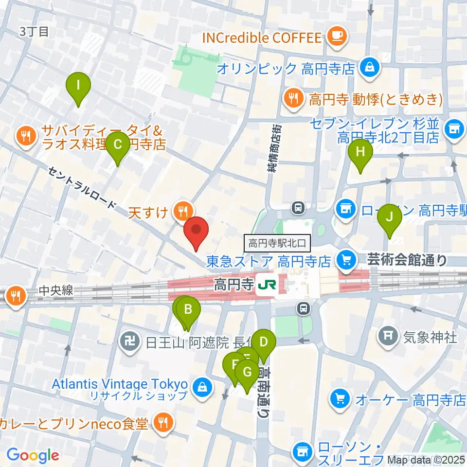 高円寺Club ROOTS!周辺の駐車場・コインパーキング一覧地図