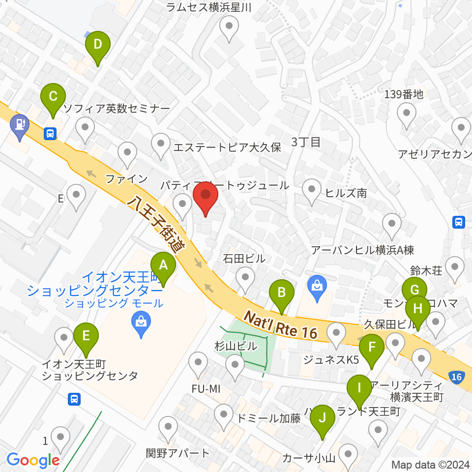 横浜峰岡ピアノ調律周辺の駐車場・コインパーキング一覧地図