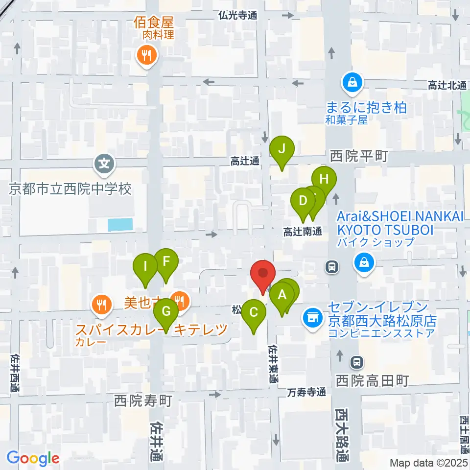 西院 和音堂周辺の駐車場・コインパーキング一覧地図