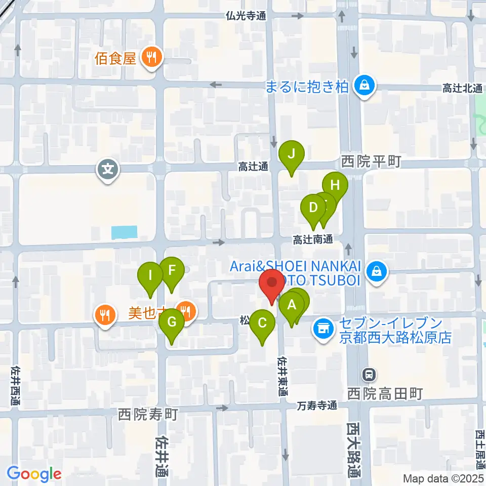 西院 和音堂周辺の駐車場・コインパーキング一覧地図