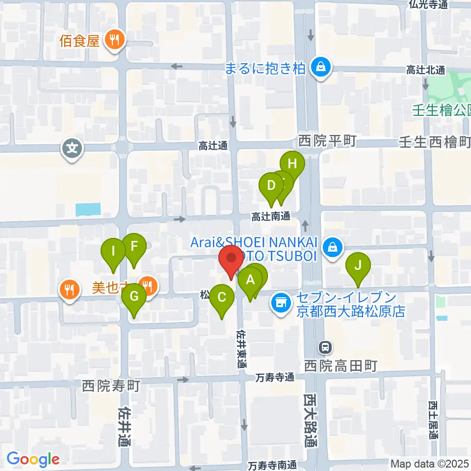 西院 和音堂周辺の駐車場・コインパーキング一覧地図