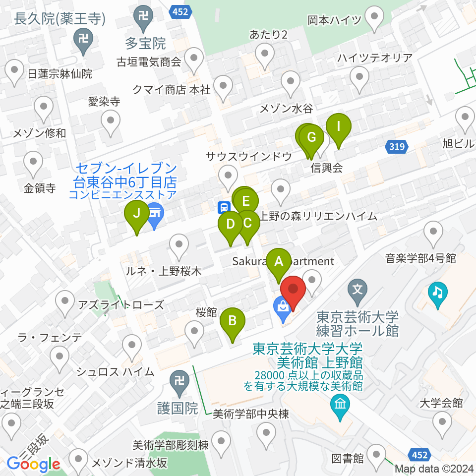 上野Untitled周辺の駐車場・コインパーキング一覧地図