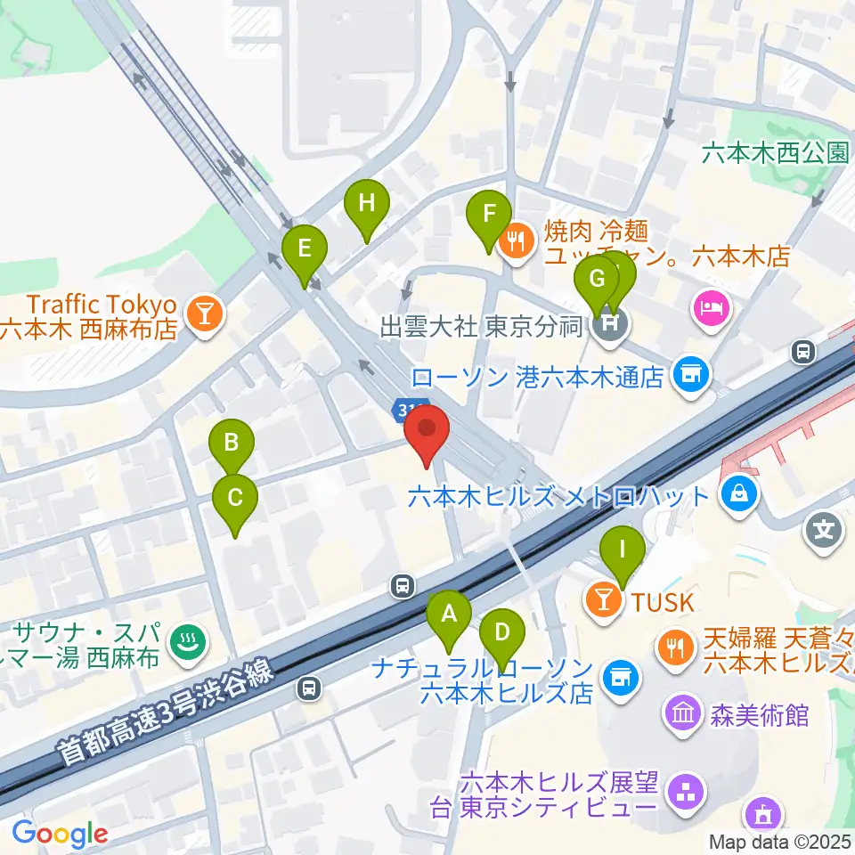EXスタジオ六本木周辺の駐車場・コインパーキング一覧地図