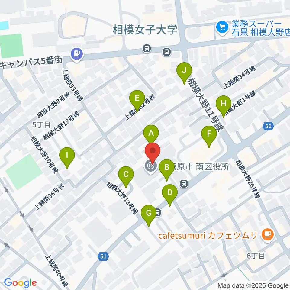 相模原南市民ホール周辺の駐車場・コインパーキング一覧地図