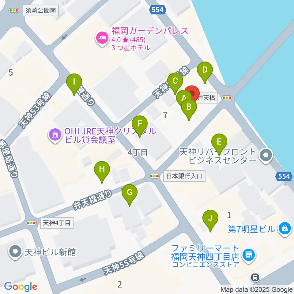 セブンカラーズアーティスト福岡天神校周辺の駐車場・コインパーキング一覧地図