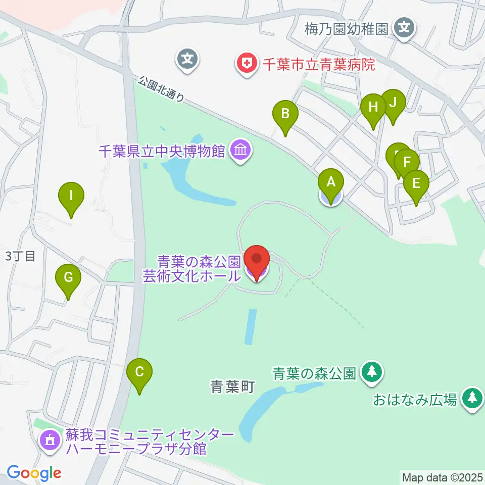 青葉の森公園芸術文化ホール周辺の駐車場・コインパーキング一覧地図