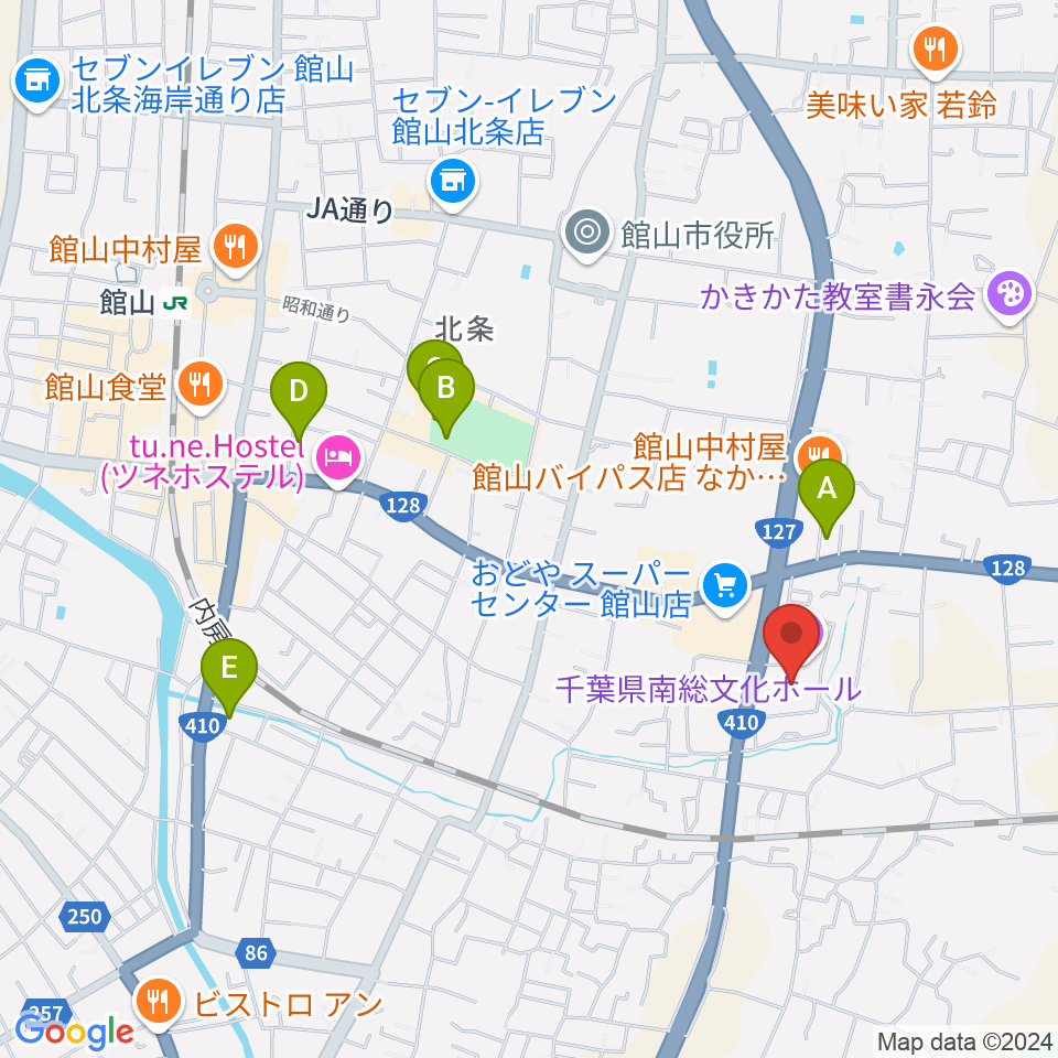 千葉県南総文化ホール周辺の駐車場・コインパーキング一覧地図