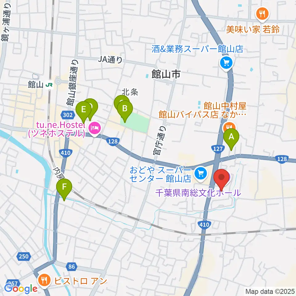 千葉県南総文化ホール周辺の駐車場・コインパーキング一覧地図