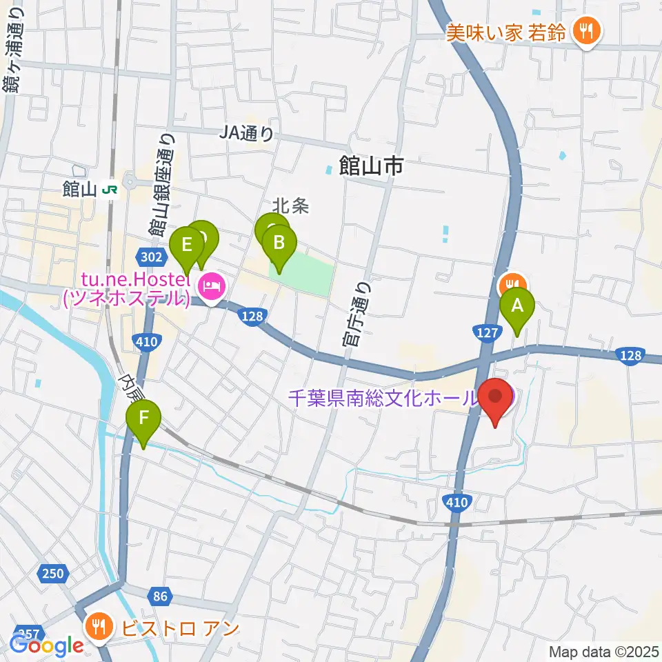 千葉県南総文化ホール周辺の駐車場・コインパーキング一覧地図