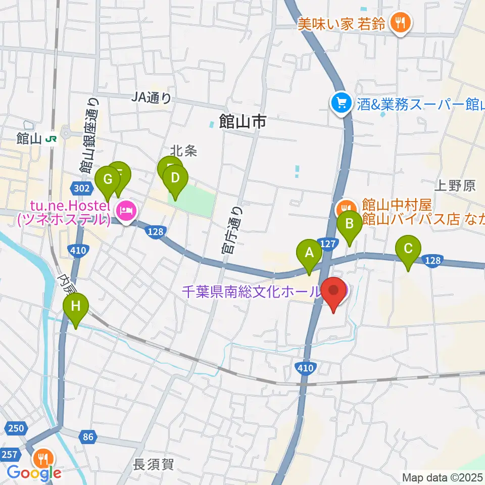 千葉県南総文化ホール周辺の駐車場・コインパーキング一覧地図