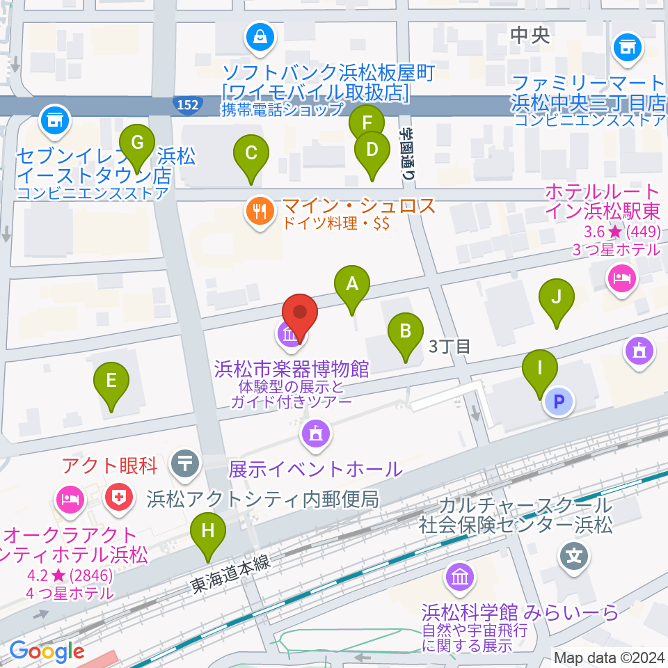 アクトシティ浜松 研修交流センター周辺の駐車場・コインパーキング一覧地図