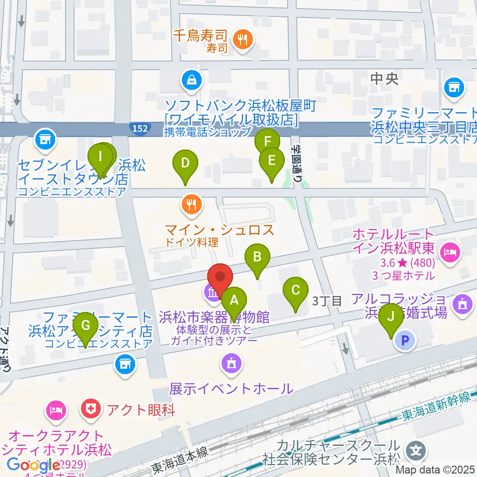 アクトシティ浜松 研修交流センター周辺の駐車場・コインパーキング一覧地図