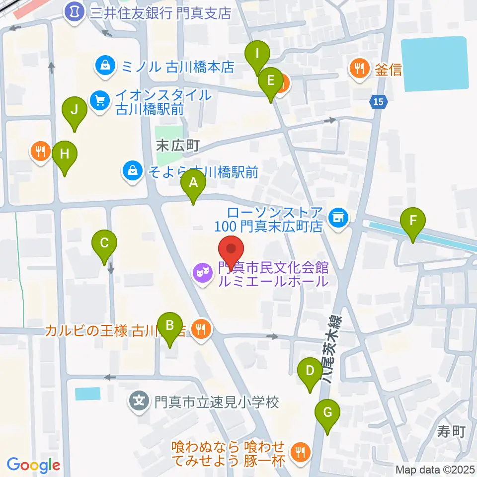 門真市民文化会館 ルミエールホール周辺の駐車場・コインパーキング一覧地図