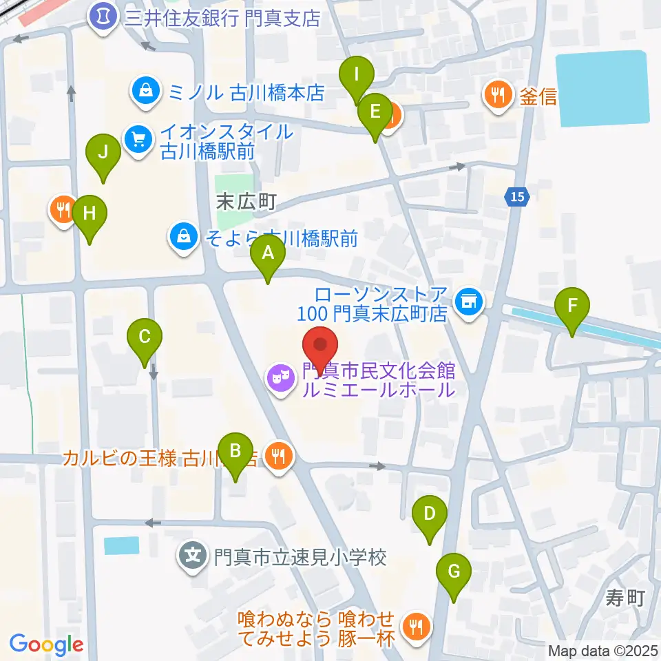 門真市民文化会館 ルミエールホール周辺の駐車場・コインパーキング一覧地図