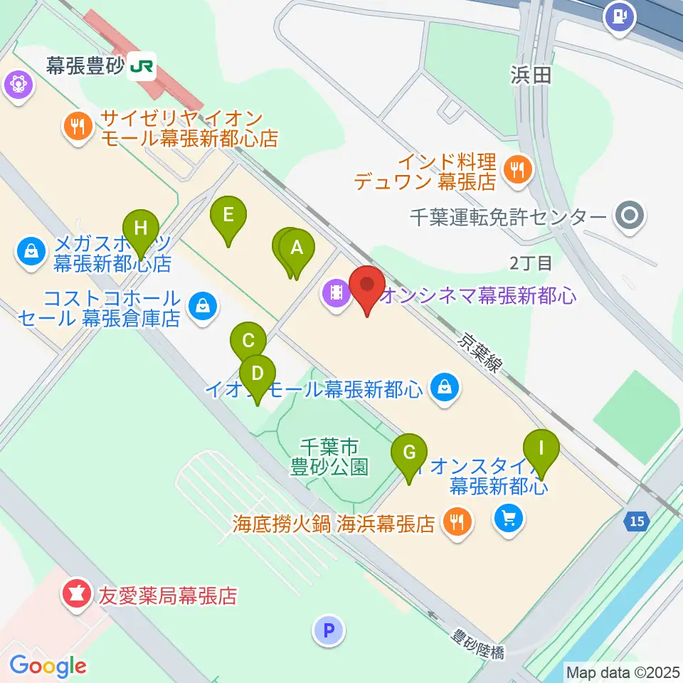 よしもと幕張イオンモール劇場周辺の駐車場・コインパーキング一覧地図
