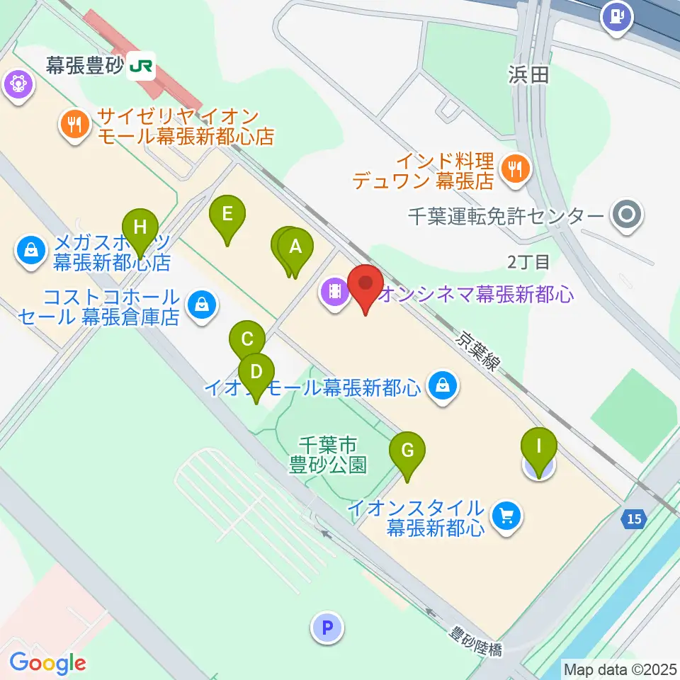 よしもと幕張イオンモール劇場周辺の駐車場・コインパーキング一覧地図
