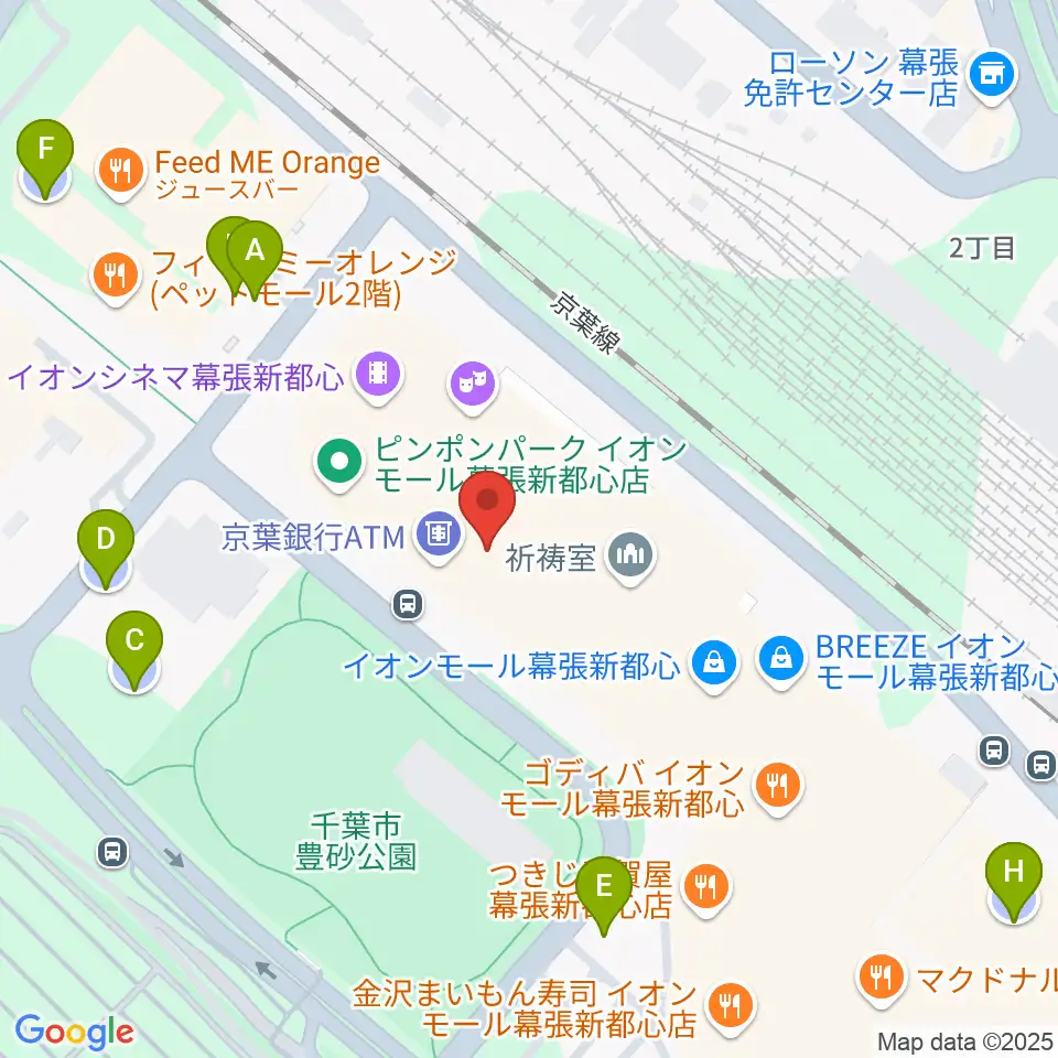 島村楽器 イオンモール幕張新都心店周辺の駐車場・コインパーキング一覧地図