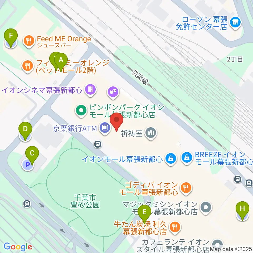 島村楽器 イオンモール幕張新都心店周辺の駐車場・コインパーキング一覧地図