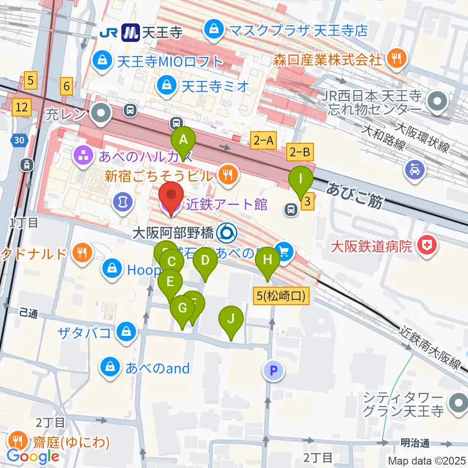 近鉄アート館周辺の駐車場・コインパーキング一覧地図