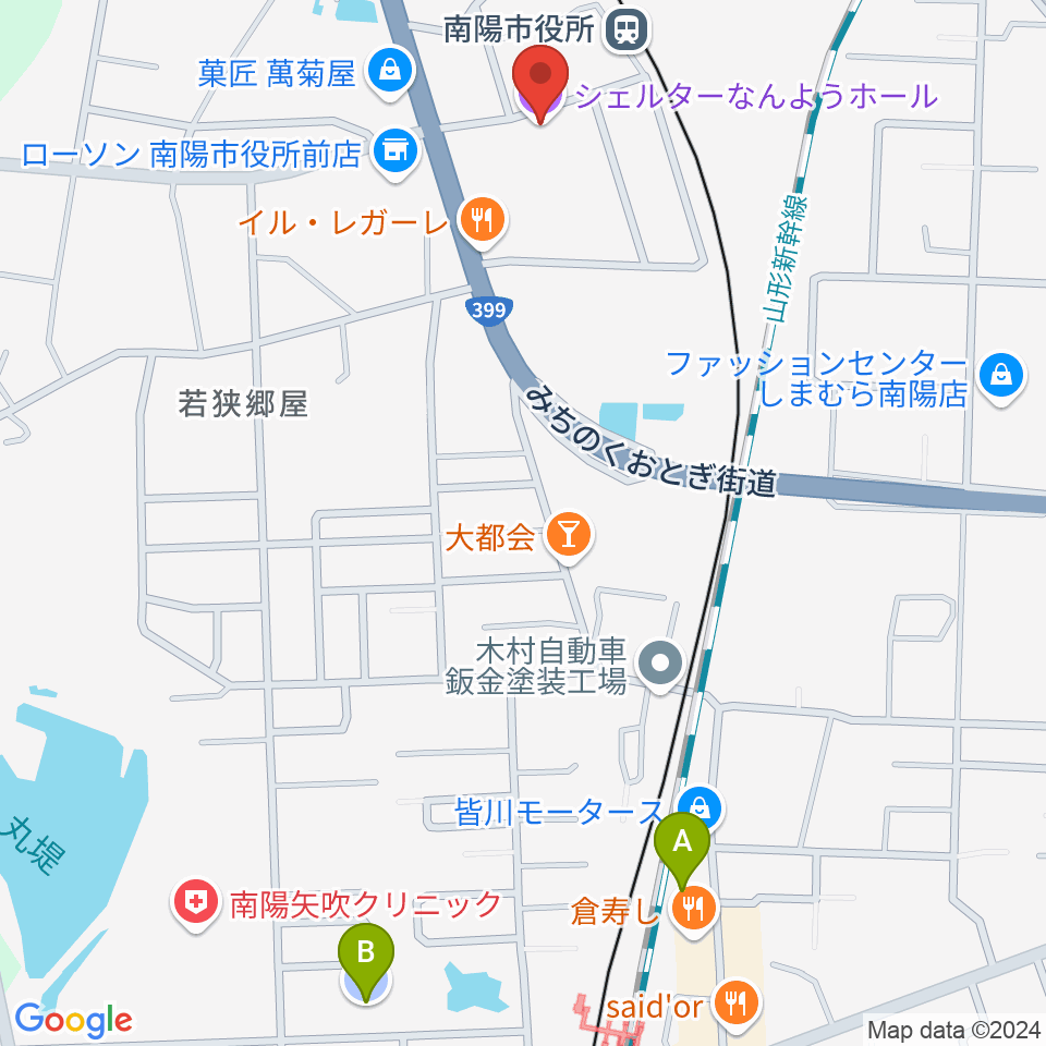 シェルターなんようホール周辺の駐車場・コインパーキング一覧地図