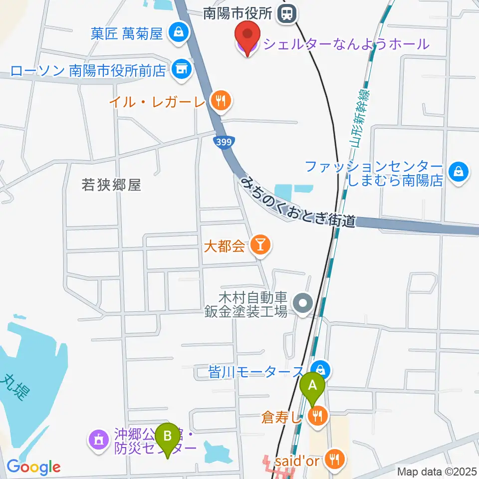 シェルターなんようホール周辺の駐車場・コインパーキング一覧地図