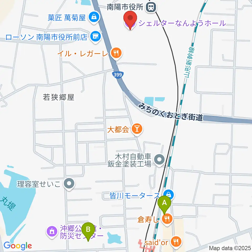 シェルターなんようホール周辺の駐車場・コインパーキング一覧地図
