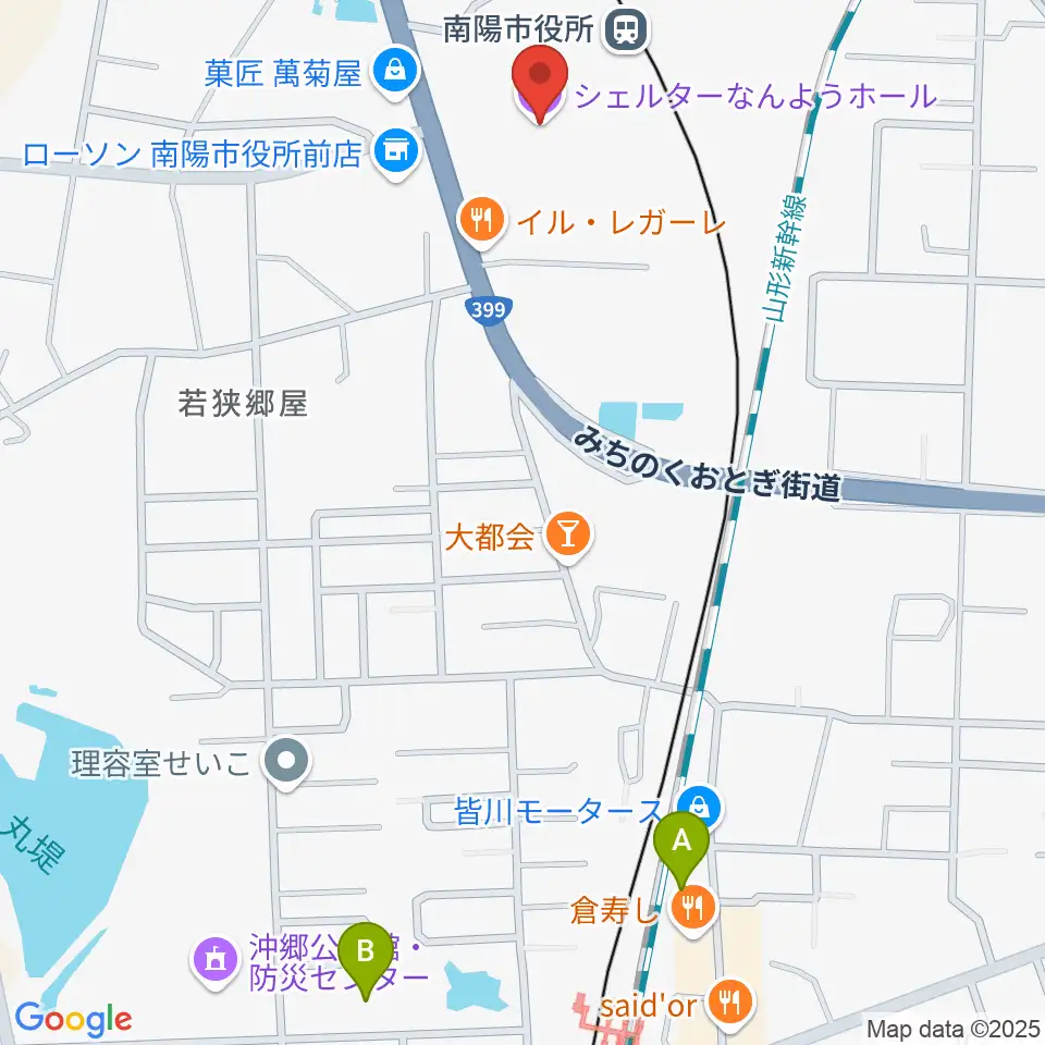 シェルターなんようホール周辺の駐車場・コインパーキング一覧地図