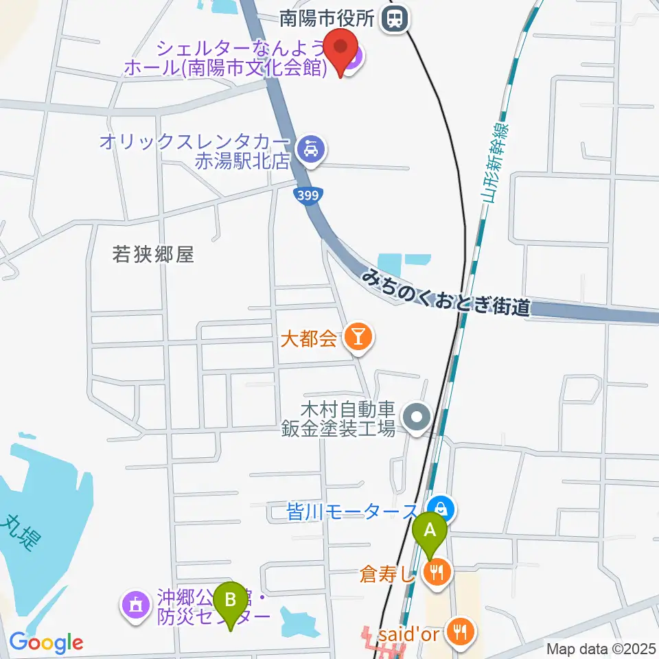 シェルターなんようホール周辺の駐車場・コインパーキング一覧地図