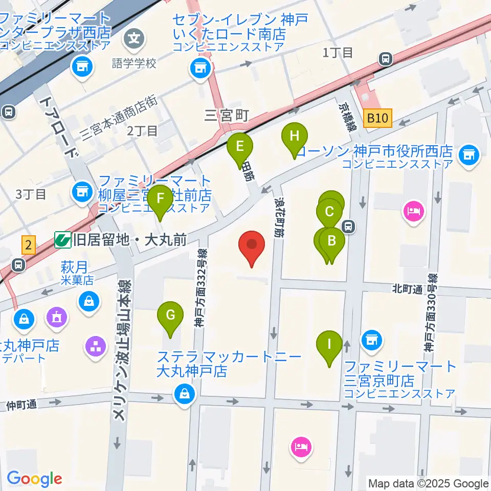 神戸朝日ホール周辺の駐車場・コインパーキング一覧地図