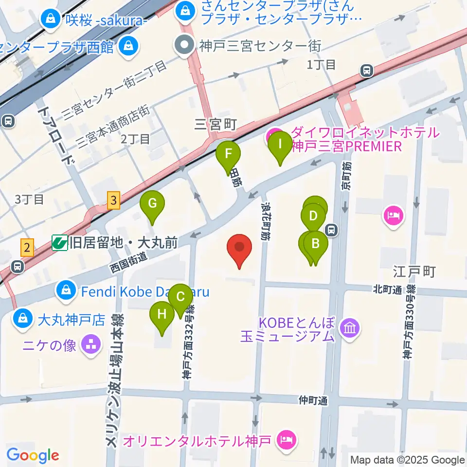 神戸朝日ホール周辺の駐車場・コインパーキング一覧地図