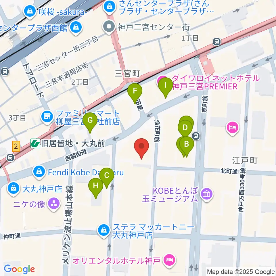 神戸朝日ホール周辺の駐車場・コインパーキング一覧地図