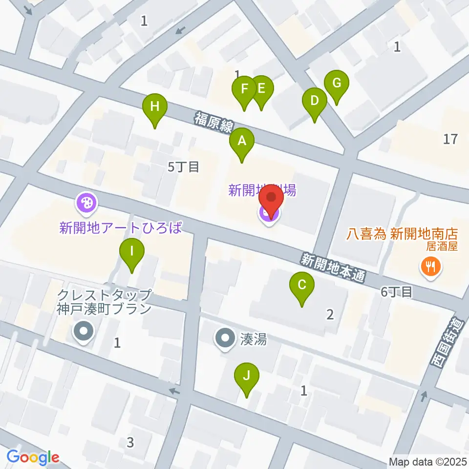 新開地劇場周辺の駐車場・コインパーキング一覧地図