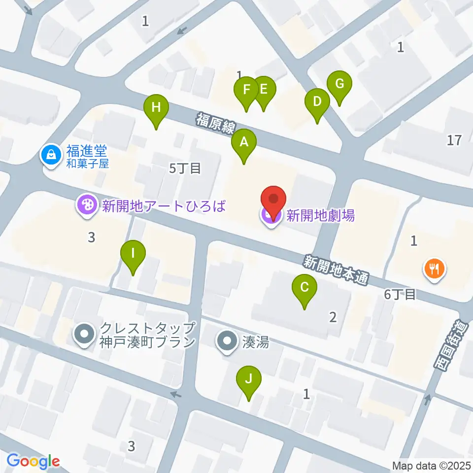 新開地劇場周辺の駐車場・コインパーキング一覧地図