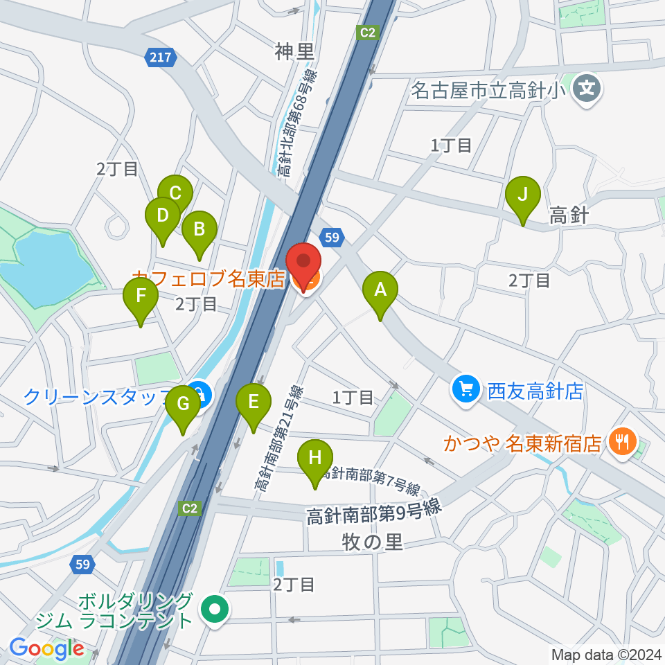 パピーミュージックスクール名古屋名東教室周辺の駐車場・コインパーキング一覧地図