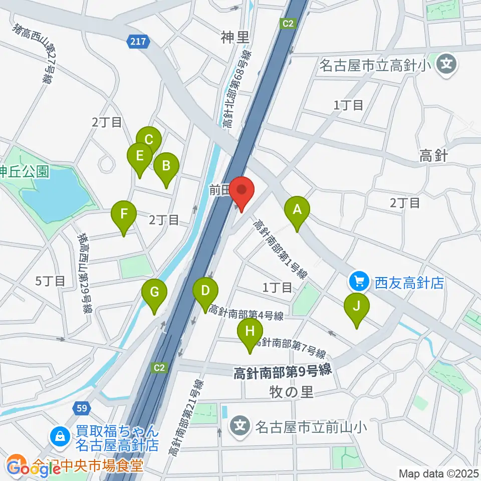 パピーミュージックスクール名古屋名東教室周辺の駐車場・コインパーキング一覧地図