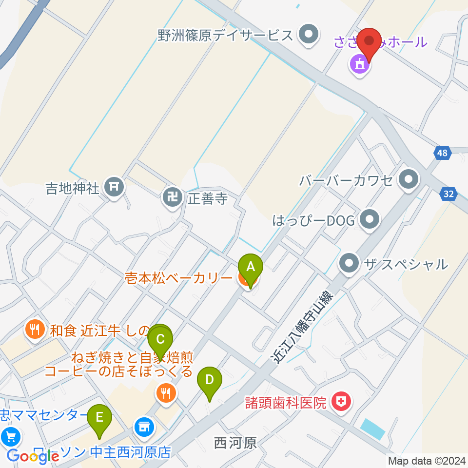 さざなみホール周辺の駐車場・コインパーキング一覧地図