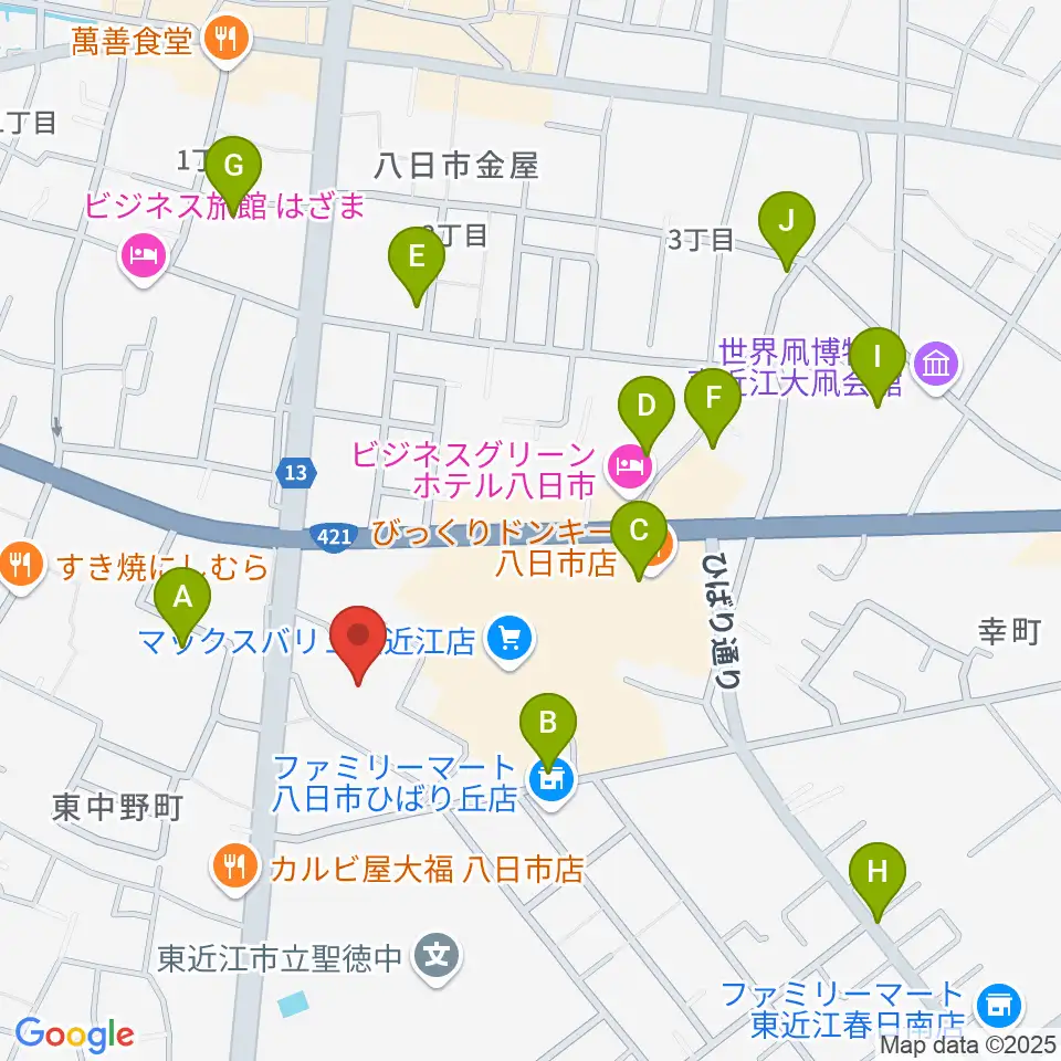 八日市文化芸術会館周辺の駐車場・コインパーキング一覧地図