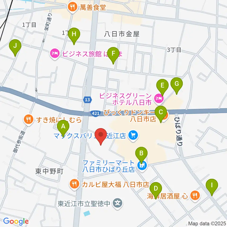 八日市文化芸術会館周辺の駐車場・コインパーキング一覧地図
