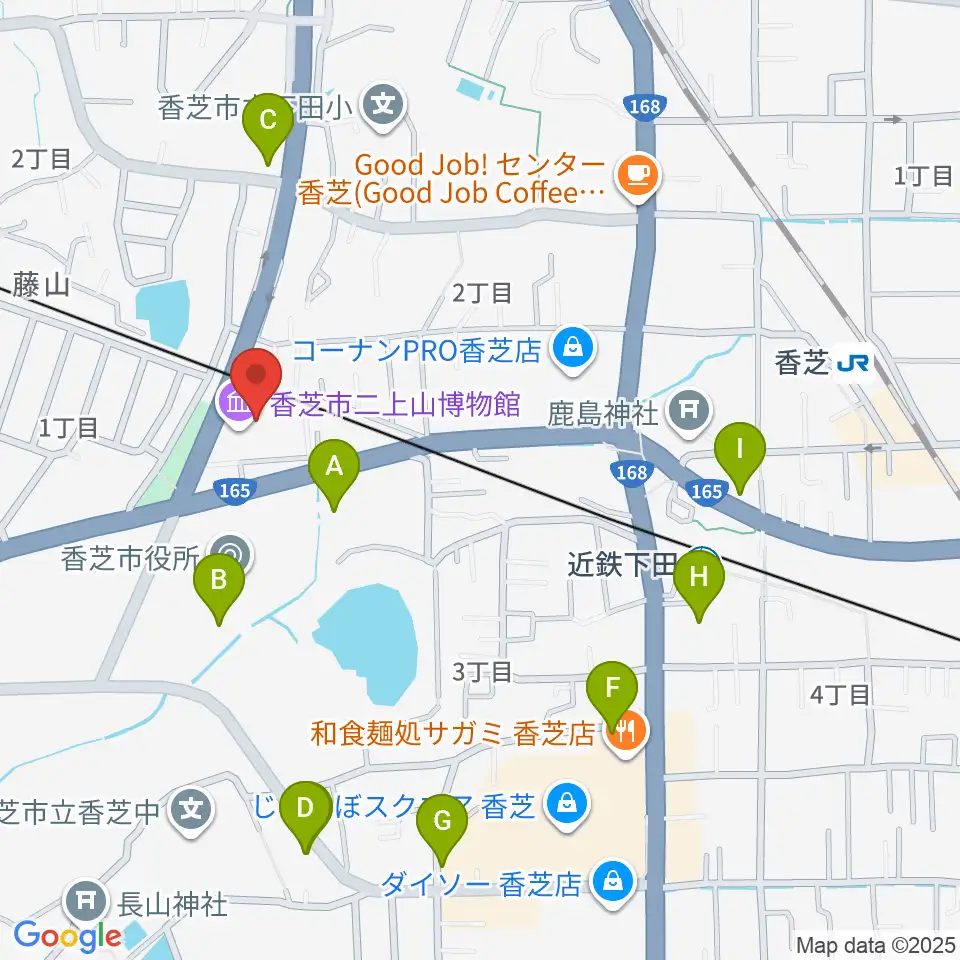 香芝市ふたかみ文化センター周辺の駐車場・コインパーキング一覧地図