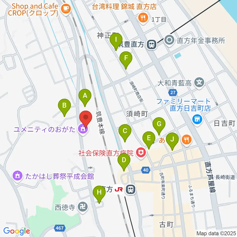 ユメニティのおがた周辺の駐車場・コインパーキング一覧地図