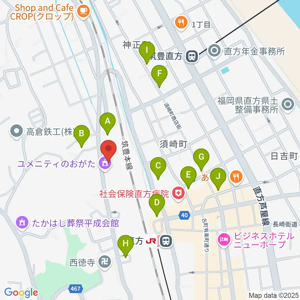 ユメニティのおがた周辺の駐車場・コインパーキング一覧地図