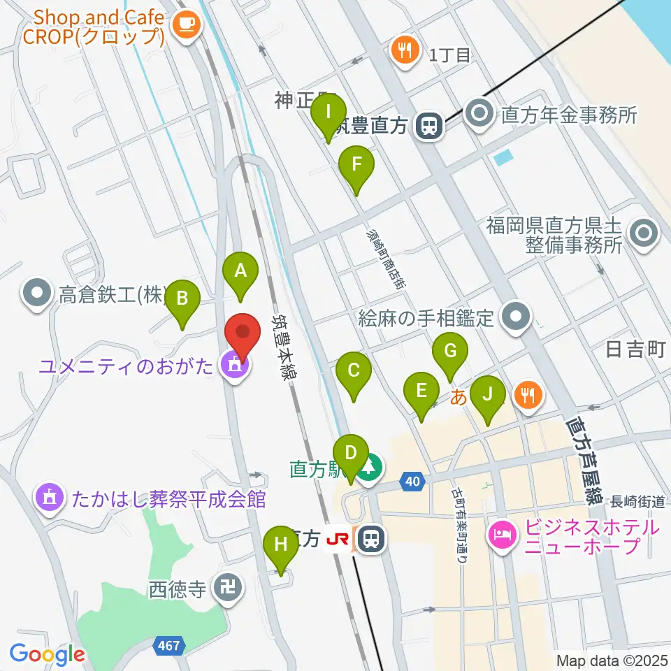 ユメニティのおがた周辺の駐車場・コインパーキング一覧地図