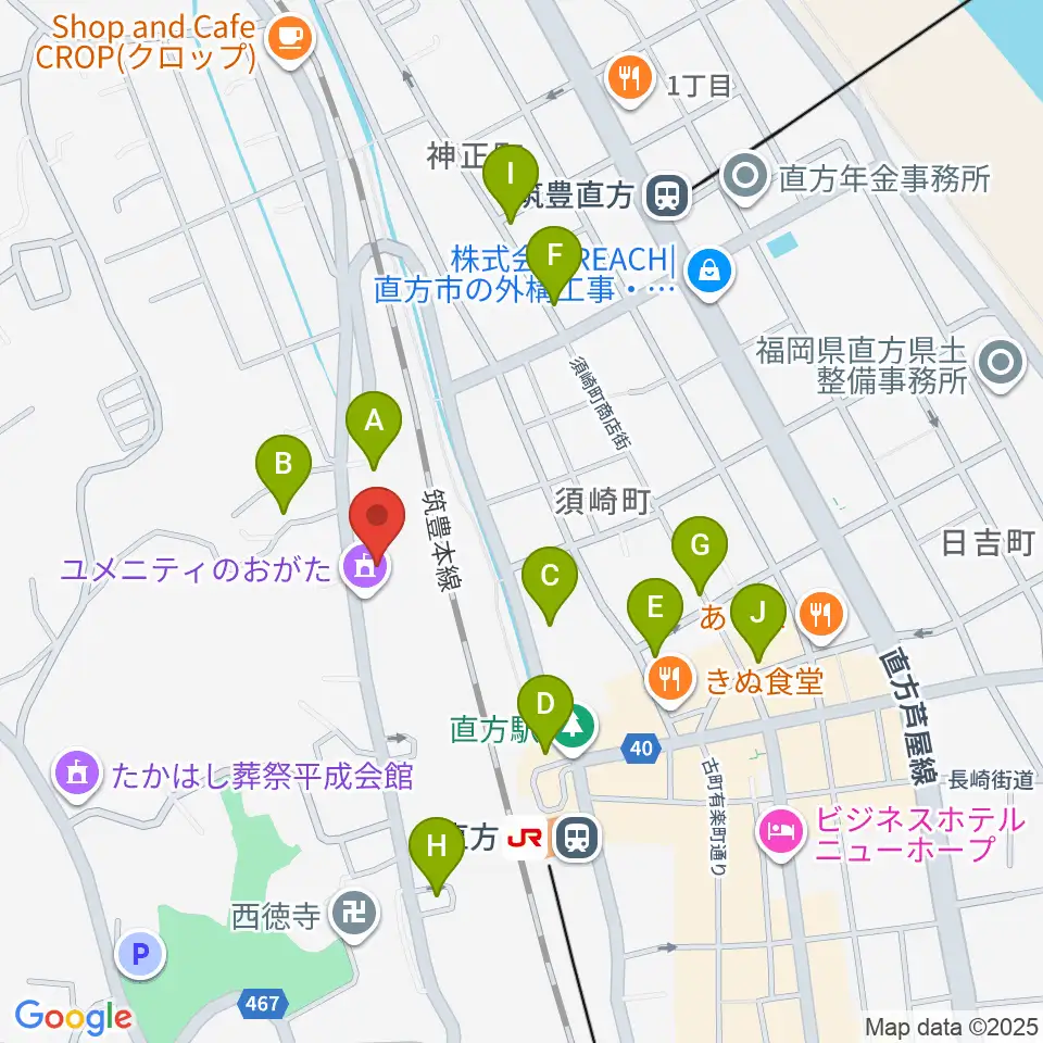 ユメニティのおがた周辺の駐車場・コインパーキング一覧地図